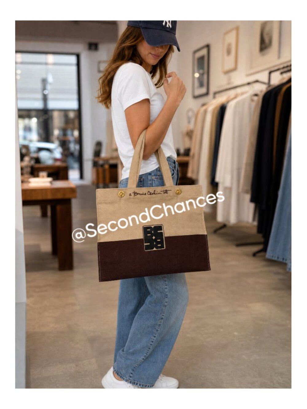 Vintage BONNIE CASHIN Tote for D Klein, tan + brown canvas, very rare, 1977, GVC - Picture 2 of 16